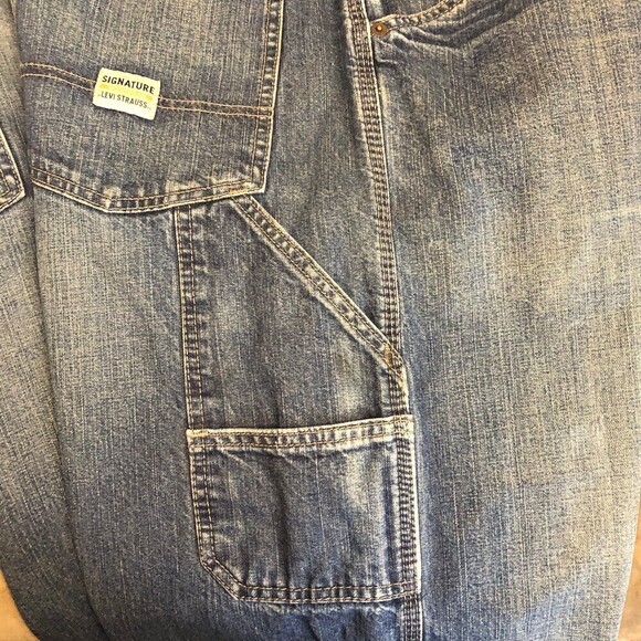 Levi Strauss Signature Carpenter Men's Pants W38 L34 100% Cotton Baggy 90s Style - Picture 12 of 12